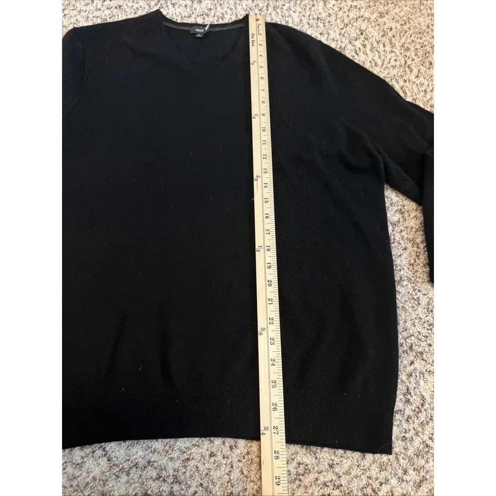 Vince Men's Black %100 Cashmere V‎ Neck Sweater Sz XL Excellent Conditions